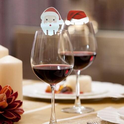 10 Pcs Christmas Glass Santa Clauses Sign Flag Xmas Party Dinner Toothpick Flag Food Decoration Christmas Ornament Party Suuply
