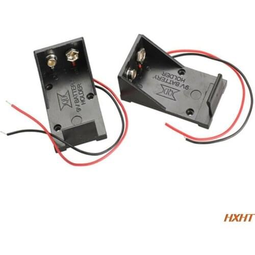2PCS New 9V Battery Holder Box Case Wire Plug 5.5*2.1mm for Arduino