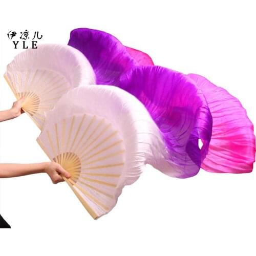 2018 New arrivals women silk belly dance fan veils of belly dance fans on sale White Pueple Pink