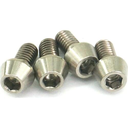 4 PCS M4x8mm Ti GR5 Titanium Cone head Bolts For Bike Rear Derailleur