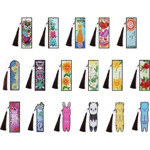 5D DIY Special Shaped Diamond Painting Leather Bookmark Book Mark Embroidery Craft