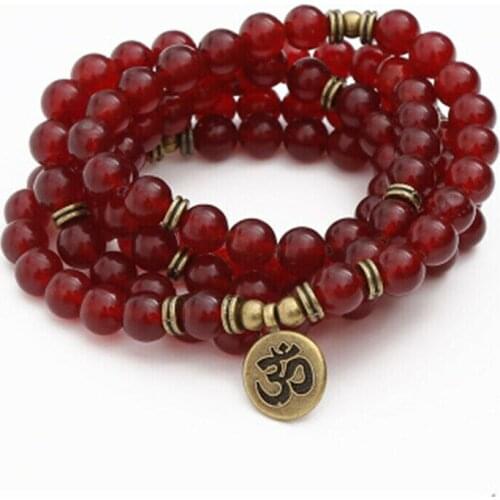 6mm 108 beads Red Carnelian Bracelet Healing Cuff Yoga Energy Reiki Mala