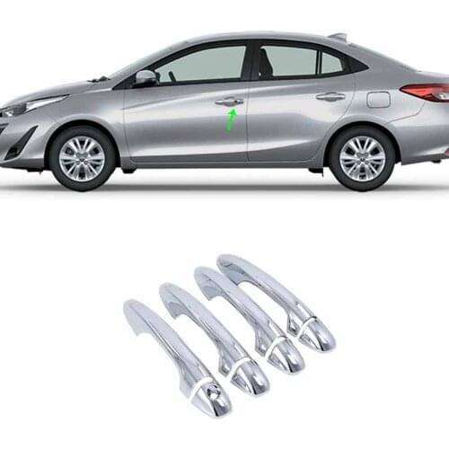 Car Accessories Exterior Decoration ABS Chrome LHD Side Door Handle Cover For Toyota Vios/Yaris Sedan 2019 Car-styling
