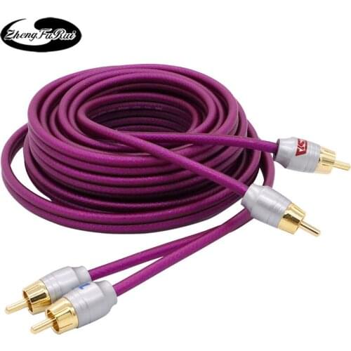 Car audio modified pure copper 1.2 meters 3 meters 5 meters audio cable car amplifier signal line RCA lotus head line