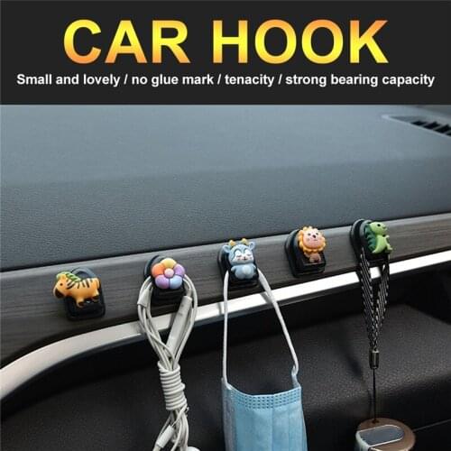 Car Hook Car Seat Back Cartoon Mini Hook Creative Cute Car Sticky Multifunctional Mini Hook Interior car Accessories