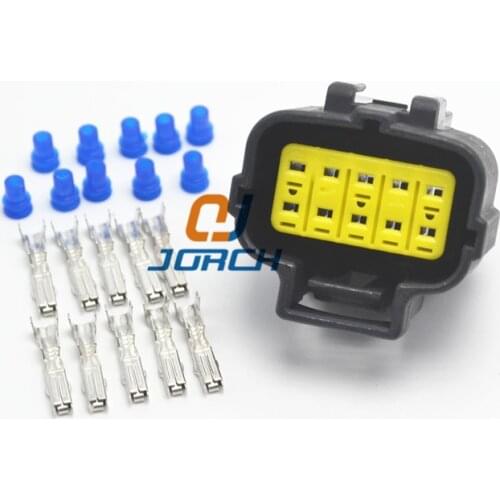 5sets AMP tyco 10 Pin Way Automotive waterproof injector wire connector plug 174655-2 174656-7