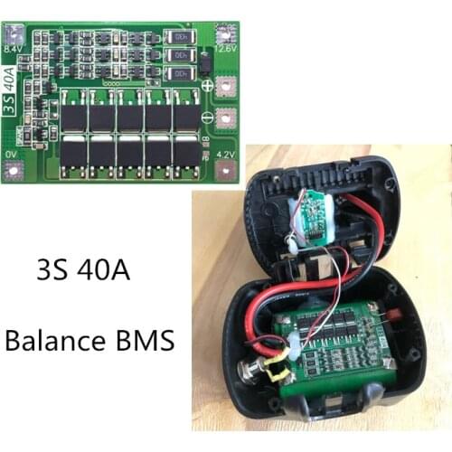 BMS 3S 40A Balance 18650 3.2V LiFePO4/3.7V Li-ion battery protection board /iron lithium BMSwith equalizing startable drill