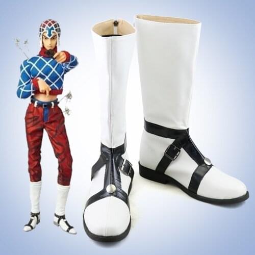Anime JoJo`s Bizarre Adventure: Golden Wind Cosplay Shoes Boots Guido Mista Cosplay Shoes Halloween Party Daily Leisure Shoes