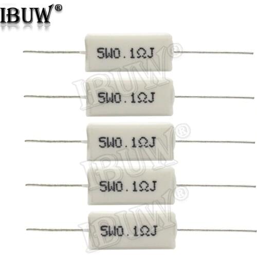 10PCS 5W Cement resistance 0.1 ~ 10k ohm 0.33R 1R 10R 100R 0.22 0.33 1 10 100 1K 10K ohm Cement resistor