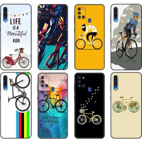 Black tpu Case For Samsung Galaxy A50 50S A30S A10 A01 A11 A21S A31 A41 A51 A71 M21 M30S S10 LITE Cover BIKE CYCLING art