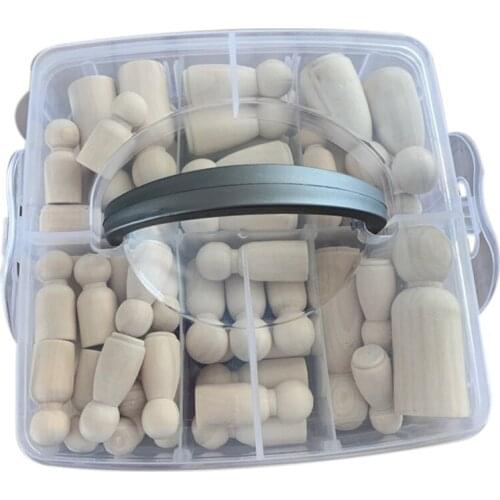 50 Pieces of Wooden Unpainted Family Wooden Doll Baby Wedding Doll Decoration Baby Doodle Wooden Man