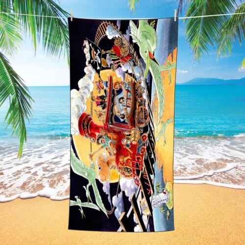 Customization Gift Japanese Anime Manga One Piece Bath Towel Waifu Bathrobe Soft Swimming Surfing Beach Towel Kawaii Washrag