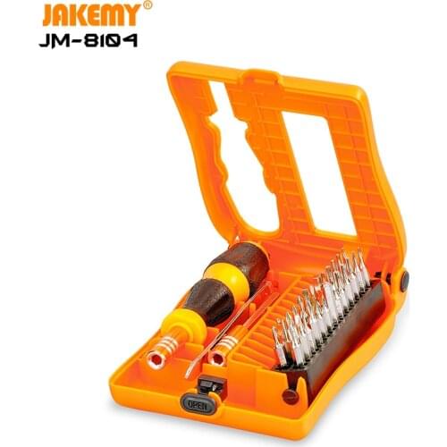 JAKEMY JM-8104 Precision Mini Screwdriver DIY Tool Set with Extension Bar Stainless Tweezers for Cellphone Computer Repair