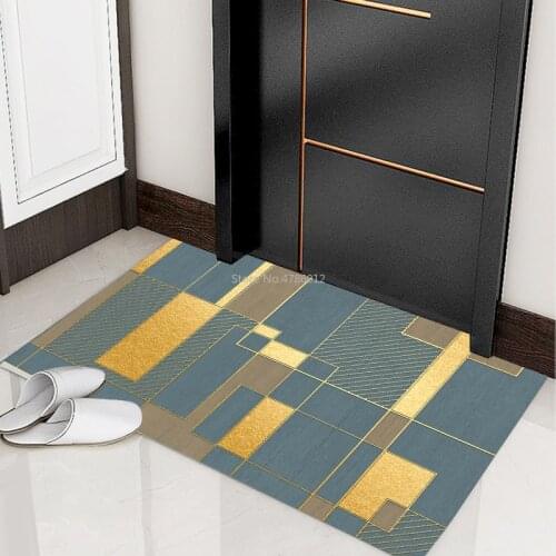 Entrance Door Mats Simple and Modern Gold Diamond Velvet Carpet Living Room Door Home Entrance Mats Nordic Door Mats
