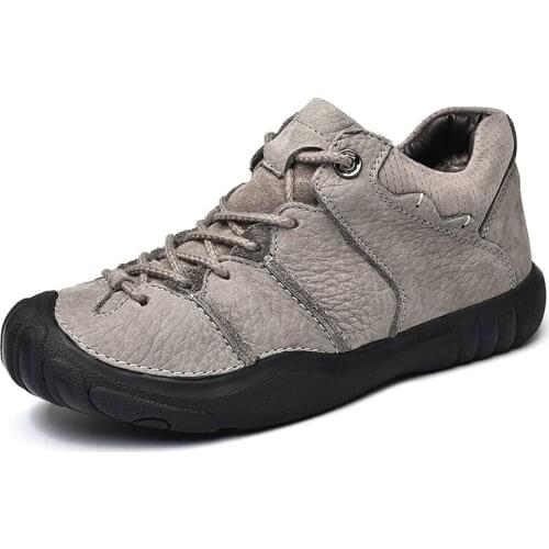 Waterproof Genuine leather Men Hiking shoes Outdoor Trekking shoes Male Climbing walking shoes Autumn Winter Shoes sneakers