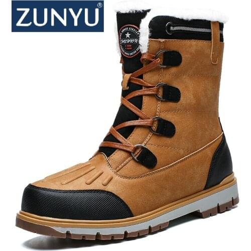 ZUNYU Winter With Fur Snow Boots For Men Sneakers Male Shoes Adult Casual Quality Waterproof Ankle Celsius Warm Boots