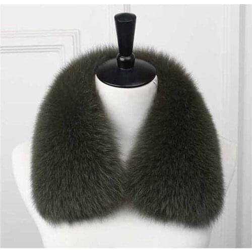Ms.MinShu Men Genuine Fox Fur Collar 100% Natural Fox Fur Scarf Winter Neck Warmer Male Jacket Fur Collar Big Fur Hood Trim