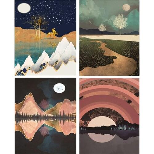 RUOPOTY 60x75cm DIY Oil Painting By Numbers Moon Sencery Frameless Paint on canvas for adults children home Decor Gift