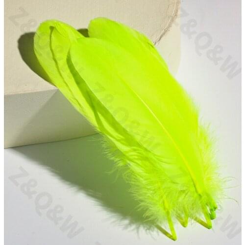 Natural 10-15CM Goose Feather Dyed Fluorescent Green 20-200PCS DIY Christmas Jewelry Earrings Performance Costume Decoration