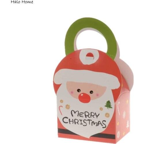 Top Quality Wholesale Party Candy Biscuit Cake Box Decoration Promotions Paper 5 Pcs Santa Claus Gift Box 17x6x9cm
