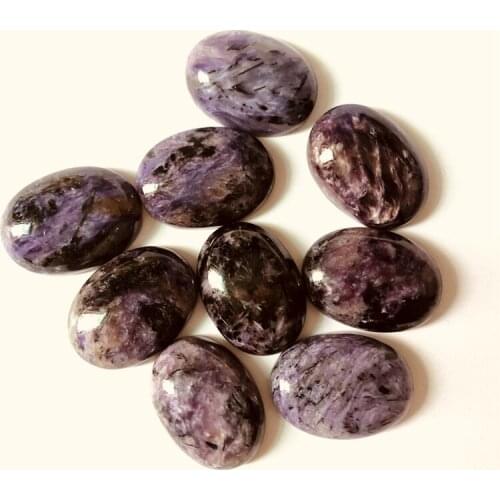 Wholesale 2ps/lot 100% Natural Charoite Bead Cabochons 17x22mm Oval Gem stone Bead Pendants Cabochon Ring Face
