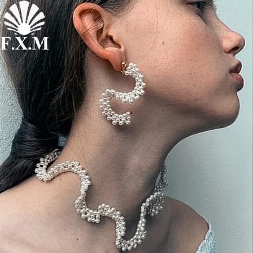 Ins net red pearl necklace clavicle chain personality simple temperament collar short neck chain fashion