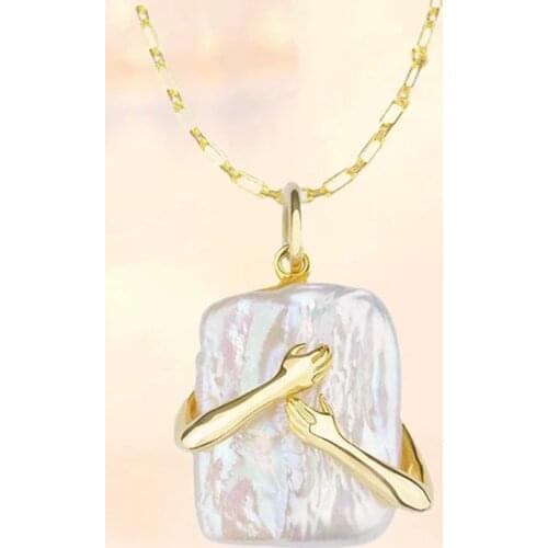 Charm Give Me A Hug Shaped Lover Pendant Necklace For Women Men Fashion Hug Clavicle Chain Chic Choker Goth Vintage Neck Jewelry