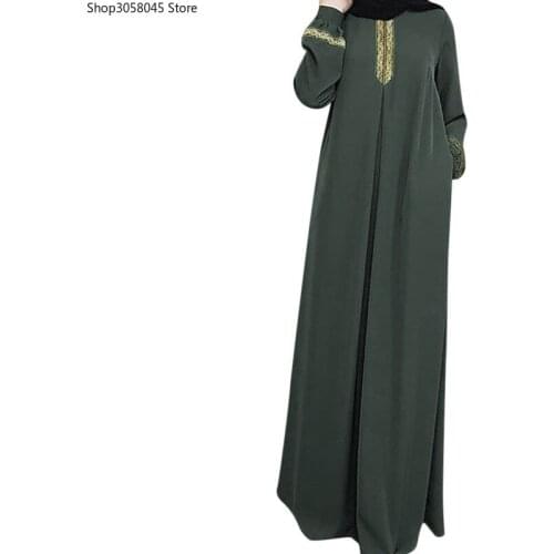 Summer Muslim Dresses Arabic Islamic Dubai Kaftan Abaya Middle Eastern Moroccan Kaftan Dress Indonesia Turkey Femme Casual Robe