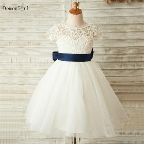 Ivory White Girls Dresses A-Line First Communion Dresses Open Back Baby Girl Party Dresses Custom Made