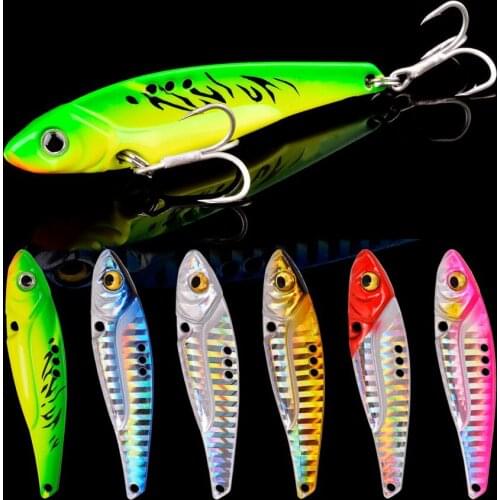 6pcs Metal VIB 7g 10g 12g 15g 18g 25g Lures Strong Vivid Vibrations Fishing Spoon Lure Bait Bass Artificial 3D Eyes Blade Lure