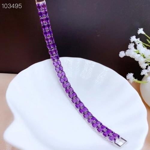Luxury purple Amethyst gemstone bracelet for women jewelry real 925 silver natural gem good color summer necessary gift
