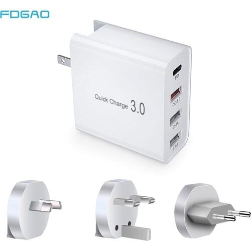 36W Quik Charge 3.0 PD QC Fast Charging Adapter Universal Type C Wall Dual USB Charger For iPhone 12 11 XS XR X 8 Samsung Xiaomi