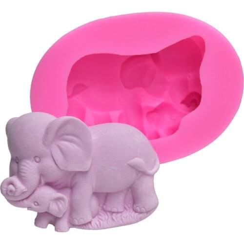 Elephant Mother and Baby Soap Mold Silicone Soap Mold DIY Soap Crafts Mold