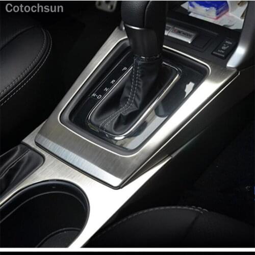Cotochsun Car-styling Stainless steel gear panel Water Cup Holder Decoration Trim Sticker case For SUBARU Forester 2013-2018