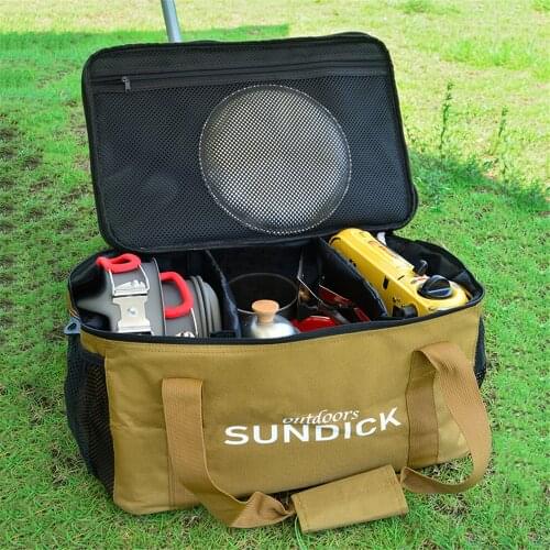 21L Outdoor Cookware Storage Bag 600D Oxford Cloth Waterproof Large Capacity Mesh Camping Picnic Stove Tableware Protect Ice Bag