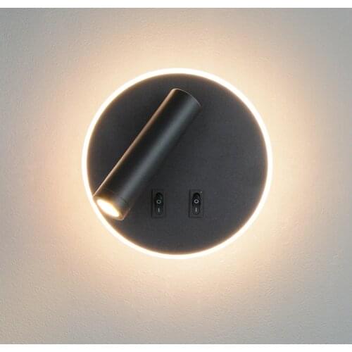 Led wall lamps indoor 3W 7W hotel bedside reading wall light modern wall lamp stair with switch wall sconces bedroom backlight