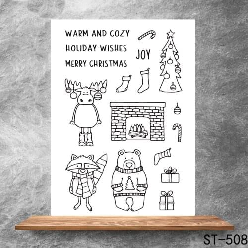 Warm and comfortable holiday Transparent Clear Stamps DIY Scrapbooking Album Card Making DIY Decoration Making Embossing Stencil