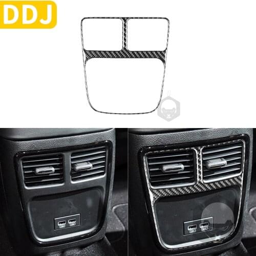 Carbon Fiber Rear Air Vent Frame Cover For Dodge Charger LD 2015+ USB Frame Sticker Interior Trim Tuning Overlay Car Accessories