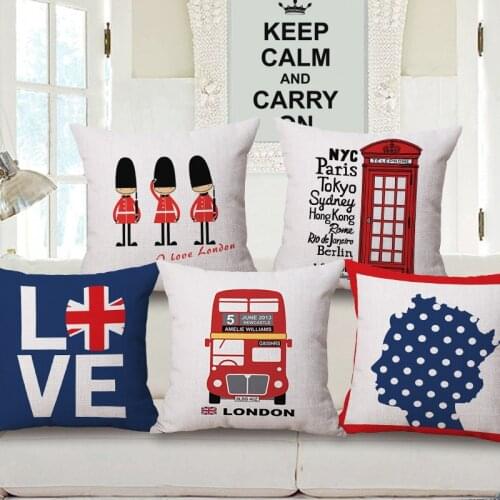 High Quality Brief England Modern Casual Sofa Throw Pillow Case Cotton Linen Decorotive Cushion Cover 45x45cm Capas De Almofada