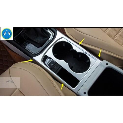 Yimaautotrims Fit For VW Volkswagen Touran 2016 2017 2018 ABS Auto Accessory Chrome Water Cup Holder Frame Panel Cover Trim