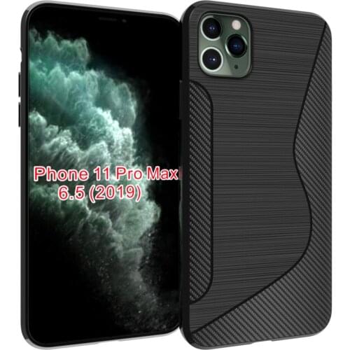 10PCS/LOT,black shockproof Anti-skid S Line TPU Gel Skin Case Cover For iPhone 11 Pro MAX 6.5" 2019