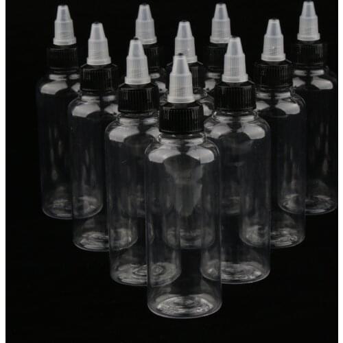 10 X 100ml Plastic Liquid Ink Pigment Painting Glue Bottles with Top Cap