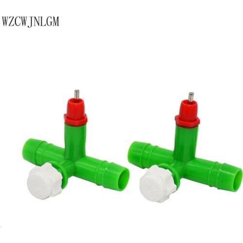 40 pcs Chicken With Nipple Drinkers Tee Spring Nipple Drinkers Chicken Farming Drinking Water Equipment Then Hanging Cup