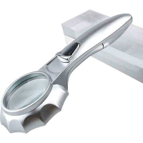7x 50mm Magnifying Glass with Led Lights 50MM Umbrella Shape Handheld HD Magnifier Exquisite Loupe Jewelry Magnifiers