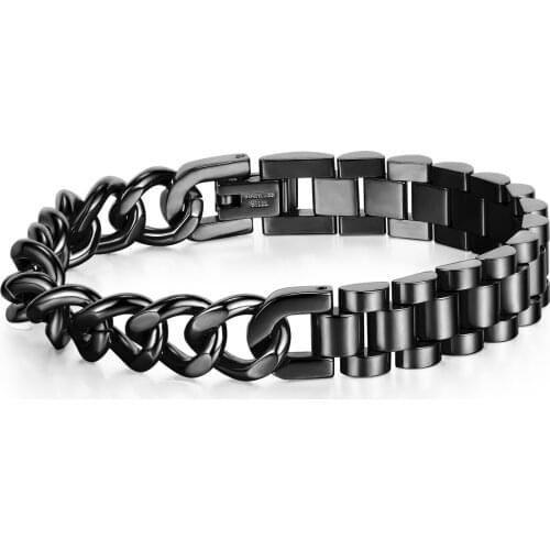 Punk Gold Color Motorcycle Chain Asymmetry Bracelets For Men Hip Hop Steampunk Stainless Steel Cuff Jewelry Accessories Bracelet