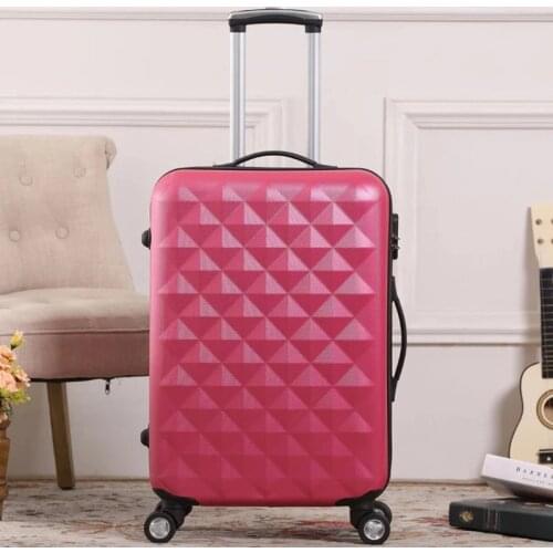 New diamond pattern Rolling Luggage Spinner Women Trolley Suitcase Wheels Student school bag Password suitcase Carry On Trunk