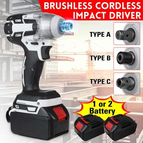 18V Electric Wrench Brushless Cordless Electric Screwdriver Rechargable Drill Power Tools for Makita Battery with Battery