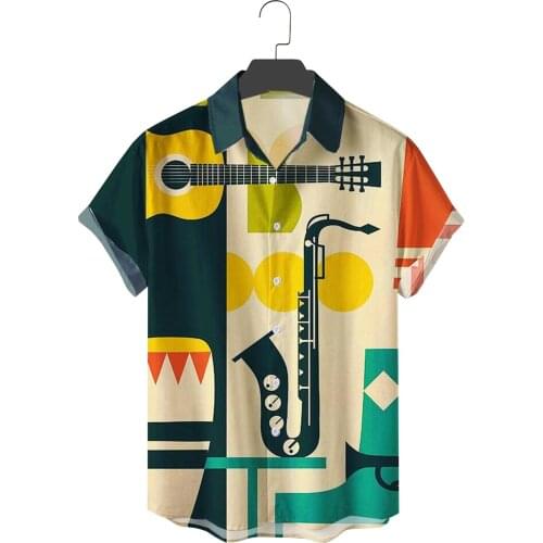 Hawaii Beach Shirts Men Summer Vacation Camisas Vintage Printed Short Sleeve Button Down Hawaiian Shirts For Men Street