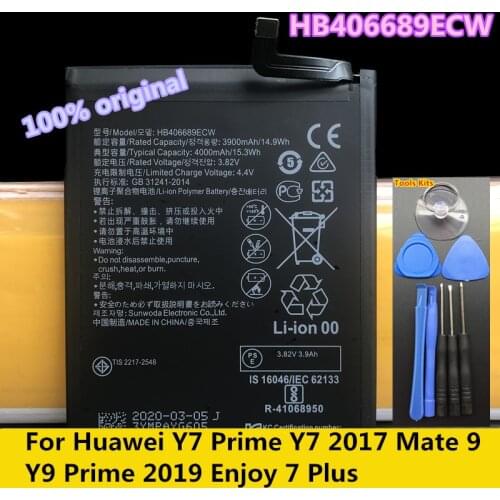 HB406689ECW 4000mAh Battery For Huawei Y7 Prime TRT-L53 TRT-L21A TRT-AL00 TL10A Y7 2017 TRT-LX1 TRT-LX2 LX23 Enjoy 7 Plus Phone