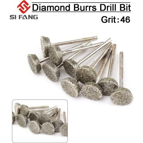3mm Shank Diamond Cutting Grinding Head Inverted Trapezoid Mounted Points Bit for Dremel Rotary Tool polishing Jade